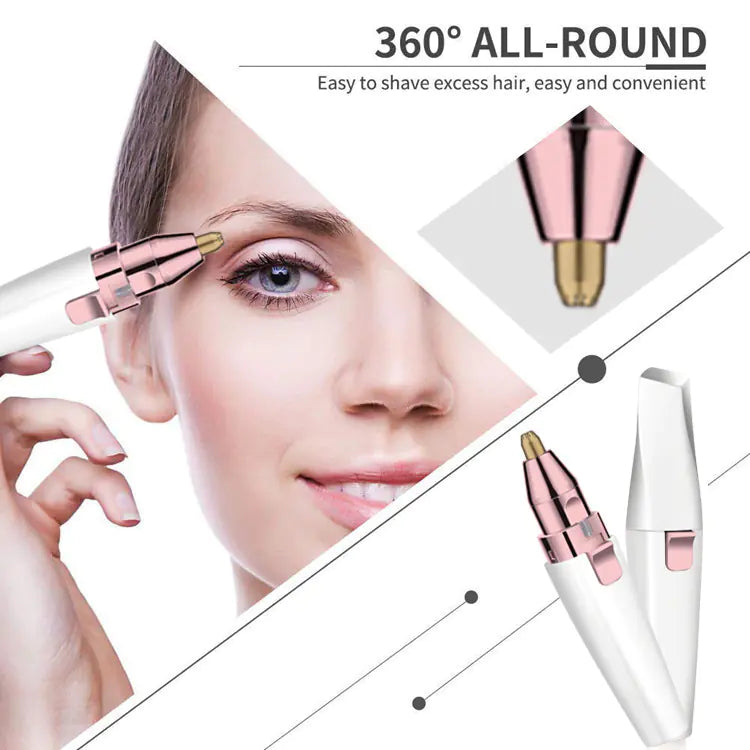 USB Rechargeable 2-in-1 Eyebrow Trimmer and Hair Remover