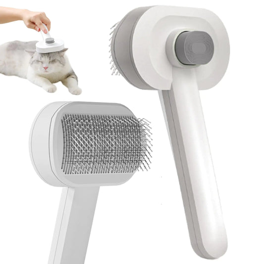 ZEWZE Self Cleaning Cat Brush，Air Cushion Massager Brushes，Airbag Massage Comb Brush for Long or Short Haired Cats Dogs Removes Loose hair & Tangles Promote blood circulation，Grooming Brush