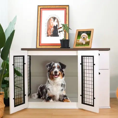 Furniture-Style Wooden Dog Crate