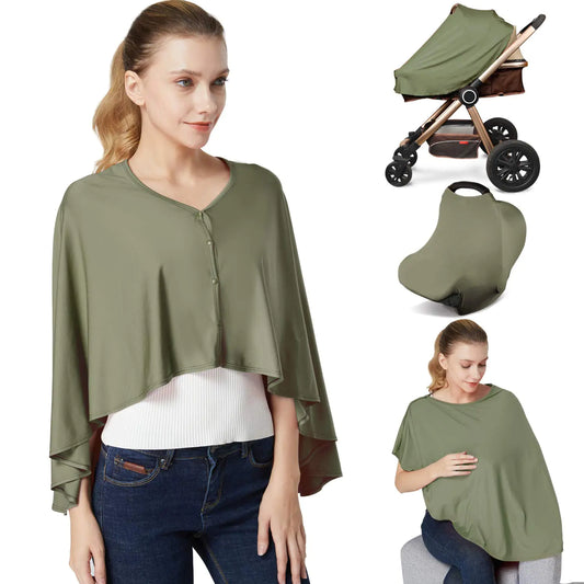 Nursing Cover & Baby Nursing PonchoMulti Use Breastfeeding Cover for CarSeat Canopy High Seat Cover Stroller Cover Shopping Cart CoverNursing Scarf for Boy and Girl by Kefee Kol (Green)