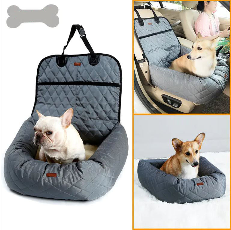 Multifunctional Pet Car Bed with Thick Cushion