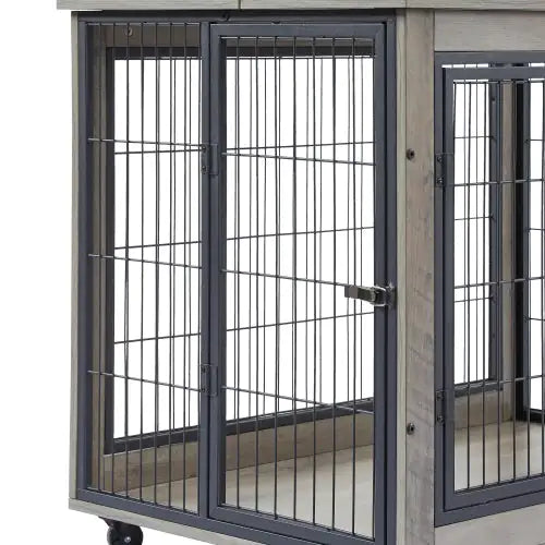 Furniture-Style Dog Crate with Wheels
