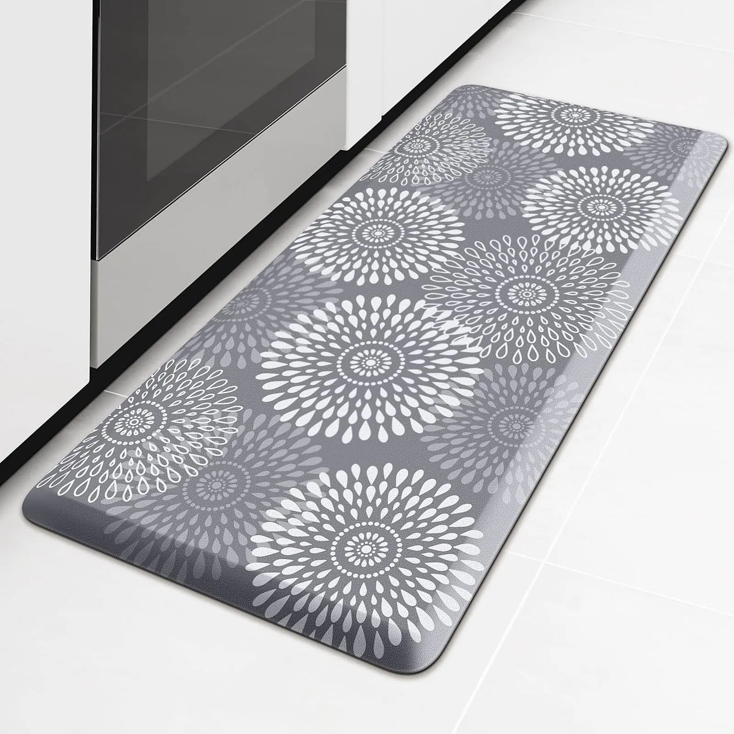 LuxStep Kitchen Mat Waterproof Kitchen Rugs for Floor Cushioned Anti-Fatigue Mat Non-Slip Standing Desk Mat Comfort Floor Mats for House Sink Office 17.3" x 39" Grey