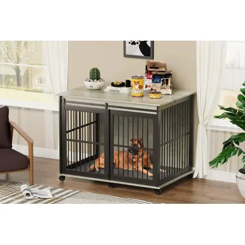 Sliding Furniture-Style Dog Cage