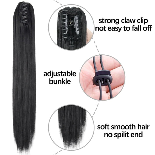 24-Inch Fashion Ponytail Claw Wig