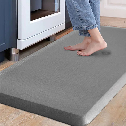 Carvapet Anti-Fatigue Floor Mat Cushioned Kitchen Comfort Mat Waterproof Non-Slip Standing Desk Mats and Rugs Heavy Duty PVC Ergonomic Foam Mat for Home Kitchen Office LaundryGray17.3"x39"