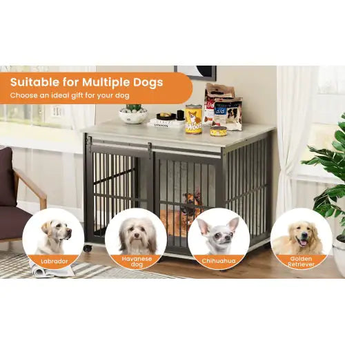 Sliding Furniture-Style Dog Cage