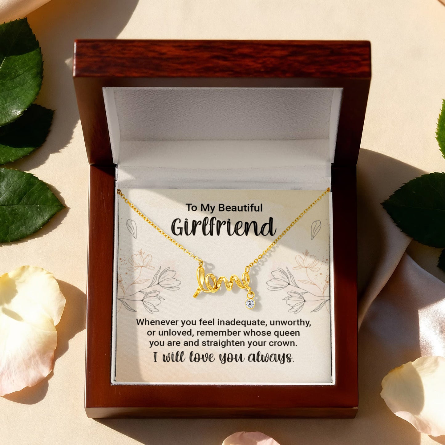 Scripted Love Necklace - For Girlfriend Whenever You Feel Inadequate