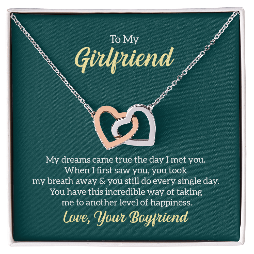Interlocking Hearts Necklace - For Girlfriend