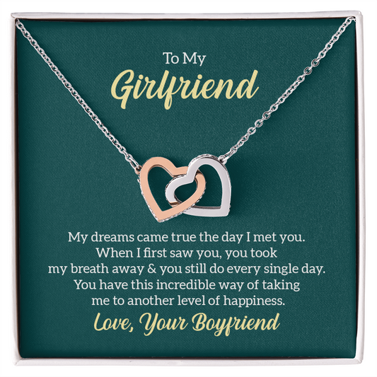 Interlocking Hearts Necklace - For Girlfriend