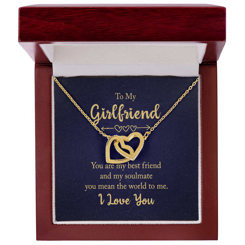 Interlocking Hearts Necklace - For Girlfriend You Are My Best Friend