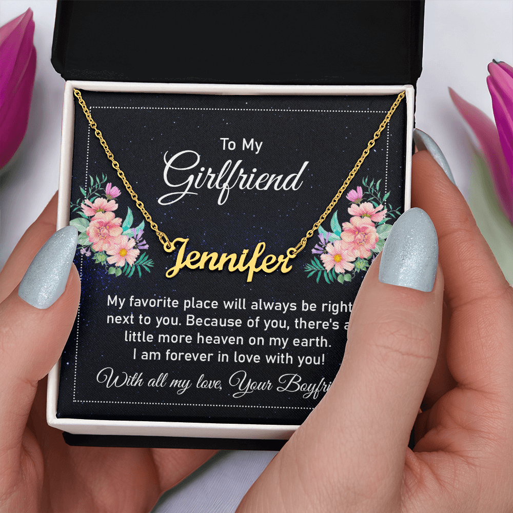 Custom Name Necklace - For Girlfriend My Favorite Place