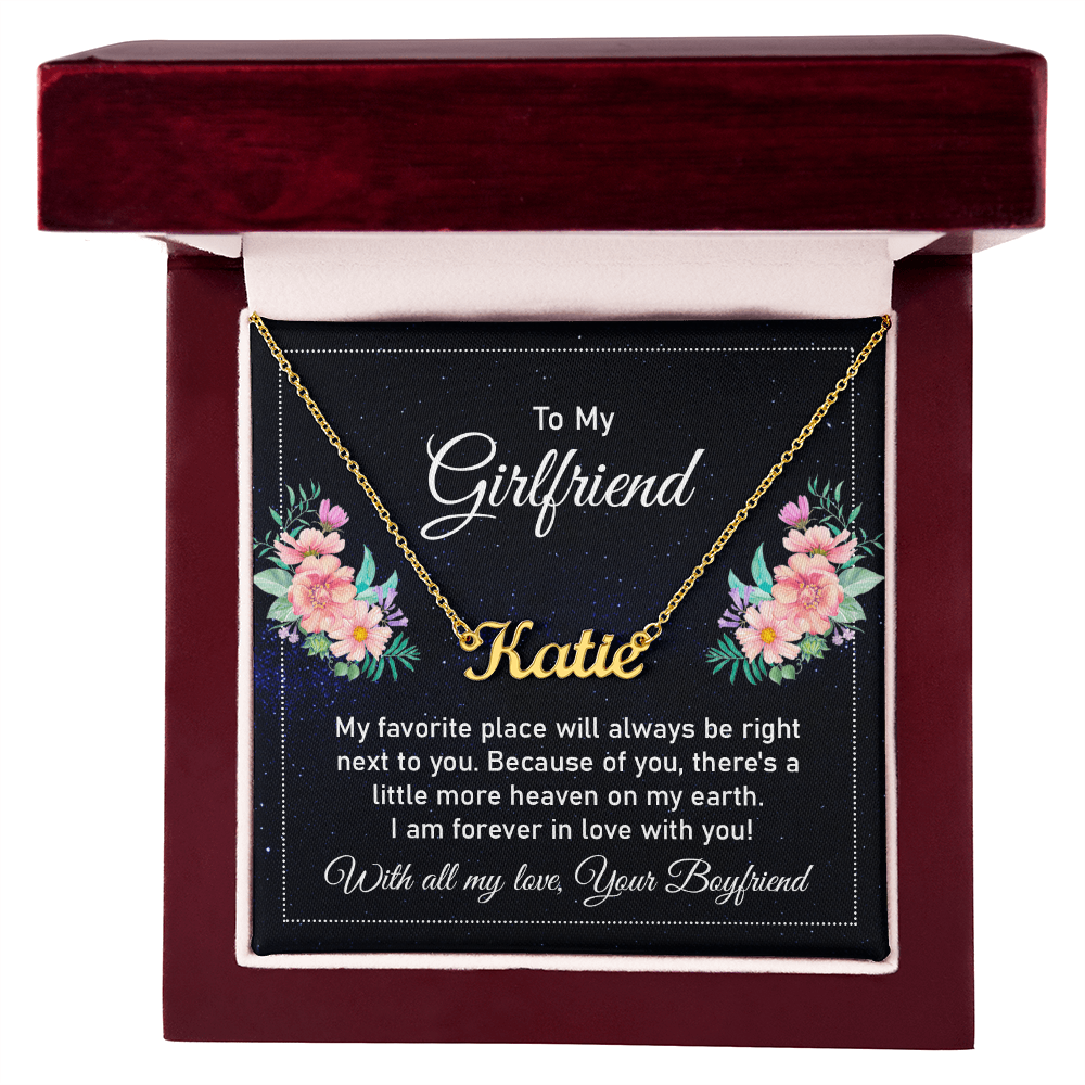 Custom Name Necklace - For Girlfriend My Favorite Place