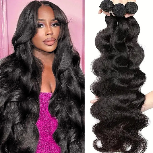 BEEPUB Human Hair Bundles 24 26 28 Inch 3 Bundles Body Wave Bundles Human Hair 12A 100% Unprocessed Brazilian Virgin Human Hair Body Wave Human Hair Bundles Natural Color Human Hair Extensions