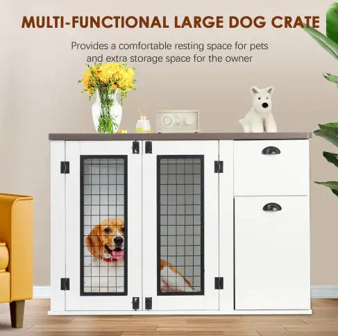 Furniture-Style Wooden Dog Crate