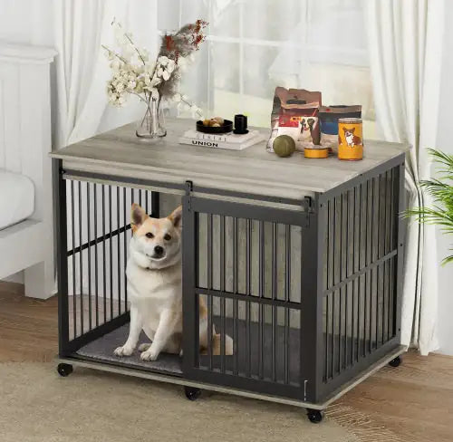 Sliding Furniture-Style Dog Cage