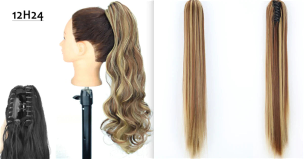 24-Inch Fashion Ponytail Claw Wig