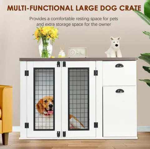Furniture-Style Wooden Dog Crate
