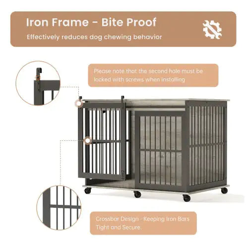 Sliding Furniture-Style Dog Cage