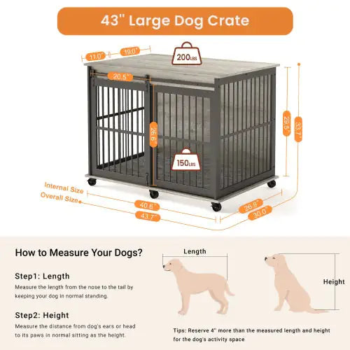 Sliding Furniture-Style Dog Cage